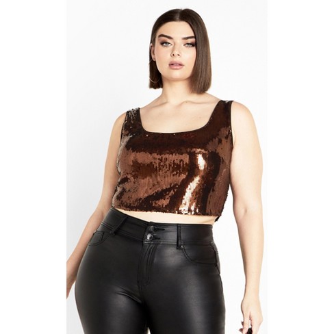 Women's Plus Size Savanna Top - Bronze | City Chic : Target