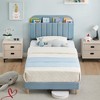 Twin/Twin XL Bed Frame with Storage Headboard Velvet Upholstered Platform Bedframe for Kids No Box Spring Needed - 4 of 4