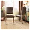 Set of 2 Cobble Hill Nailhead Accent Dining Chair Wood Marbled Chocolate - Inspire Q: Rubberwood Frame, Bonded Leather - 4 of 4