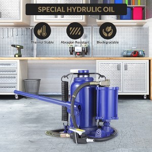 5-ton pneumatic jack with hand pump, heavy-duty car truck trailer repair jack, lift range 8.27" - 15.35" - 1 of 4
