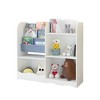 INFURNIC Decorative Bookshelf Kids Bookshelf Toy Organizer, Fabric Toddler Bookcase Book Shelf For Kids Rooms, Nursery, White,33.7"*10.2"*32.1" - 2 of 4