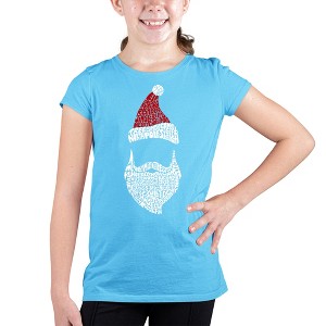 LA Pop Art Girl's Word Art T-shirt - Santa Claus - 1 of 4