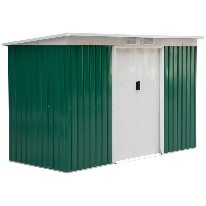 Outsunny Metal Garden Storage Shed Tool House with Sliding Door Spacious Layout & Durable Construction for Backyard, Patio, Lawn, 1 of 9