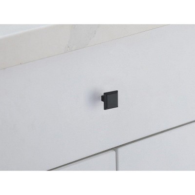 Elegant Matte Black Square Knob Multipack with Mounting Hardware