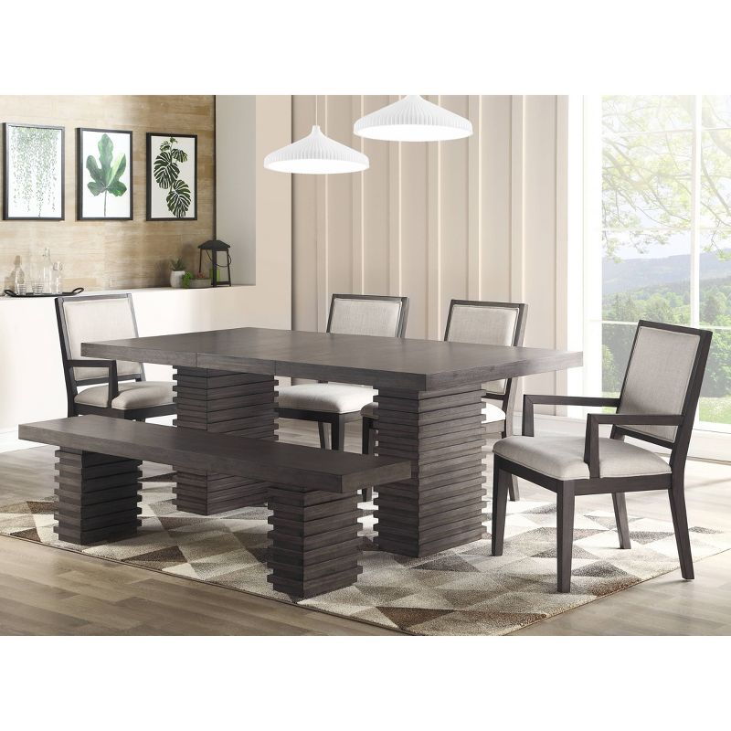 Mila Dining Table Washed Gray - Steve Silver Co., 6 of 8
