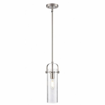 Pilaster II Cylinder - 1 Light Stem Hung Pendant In Industrial Style-14.5 Inches Tall and 5 Inches Wide