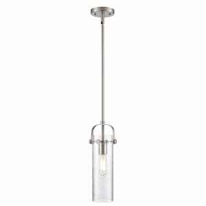 Pilaster II Cylinder - 1 Light Stem Hung Pendant In Industrial Style-14.5 Inches Tall and 5 Inches Wide - 1 of 1