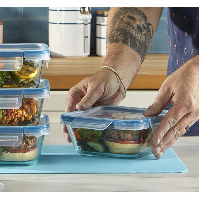 Snapware Total Solution 4-Pc Glass Food Storage Containers Set with Plastic Lids, 4-Cup & 1-Cup Square, 3 of 9