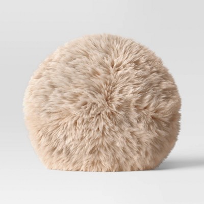 Faux fur shop ball pillow