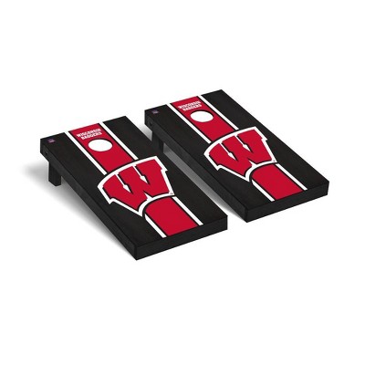 NCAA Wisconsin Badgers Premium Cornhole Board Stained Stripe