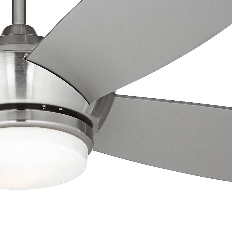 52" Casa Vieja Veridian Modern Indoor Ceiling Fan with Dimmable LED Light Remote Control Brushed Nickel Opal Glass for Living Room Kitchen House Home, 3 of 10