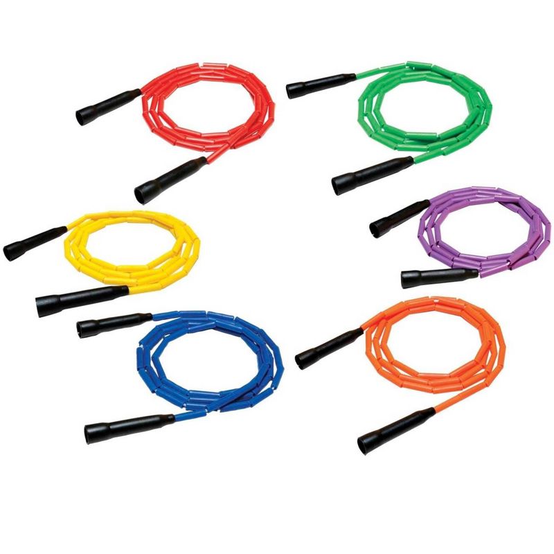 Sportime Gradestuff Link Jump Ropes, 7 Feet Each, Assorted Colors, Set of 6, 1 of 2