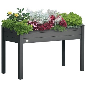 Aghana Digitals Elevated Fir Wood Planter Box with 8 Separate Slots, Bottom Storage Shelf & - 1 of 4