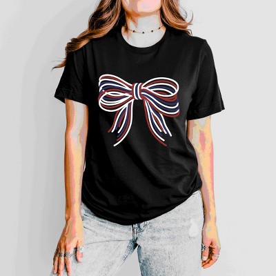 Simply Sage Market Patriotic Layered Bow Short Sleeve Tee