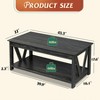 Coffee Table 43" with Storage Shelf and Sturdy V-Shaped Support, Farmhouse Wood Center Table for Living Room, Bedroom, Office, Balcony - 3 of 4