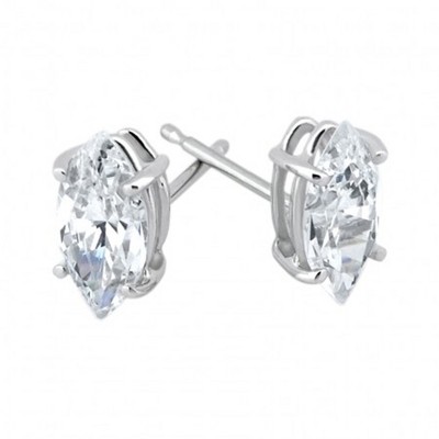  Pompeii3 1/2ct Diamond Studs 14K White Gold 