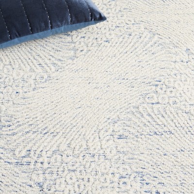 Handmade Blue Wool 5' x 8' Tufted Area Rug