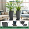 TUYOHW Set of 2 Tall Planters for Plants, 24" Tapered Tall Planters with Tray for Porch, Patio, Backyard, Large Planters for Outdoor Indoor Plants - 4 of 4