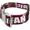 Country Brook Petz 1 1/2 Inch Premium Crimson and White Football Fan Dog Collar Limited Edition - 2 of 4