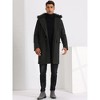 Lars Amadeus Men's Double Breasted Winter Coat with Detachable Faux Fur Collar - 2 of 4