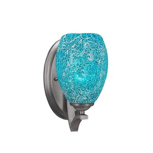 Toltec Lighting Zilo 1 - Light Sconce in  Graphite with 5" Turquoise Fusion Shade - 1 of 1