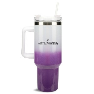 100 North Trust In The Lord With All Your Heart Wrap-Around 40 Oz. Stainless Steel Water Bottle Coffee Mug, Spill & Leak Resistant, Travel Tumbler - 1 of 4