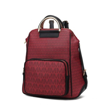 MKF Collection June Vegan Leather Travel Backpack M Logo Printed by Mia K