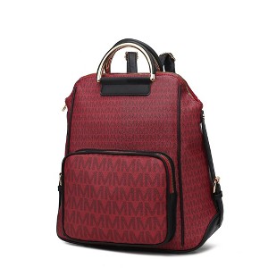 MKF Collection June Vegan Leather Travel Backpack M Logo Printed by Mia K - 1 of 4