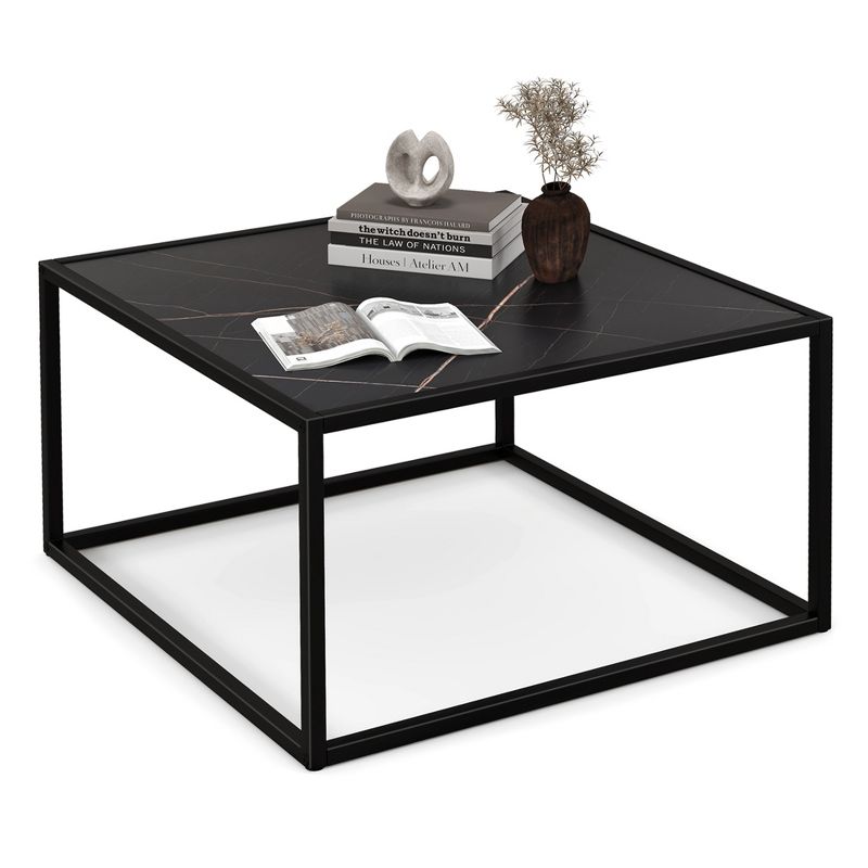 Costway Coffee Table Modern Rectangular Coffee Table Metal Frame For Living Room, 1 of 11