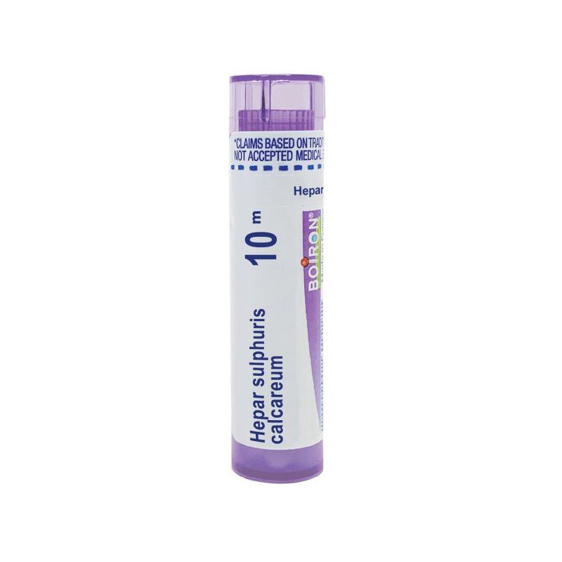 Boiron Hepar Sulphuris Calcareum 10M Homeopathic Single Medicine For Cough, Cold & Flu  -  80 Pellet, 1 of 2