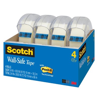 Scotch Wall Safe Tape, 0.75 x 650 Inches, pk of 4