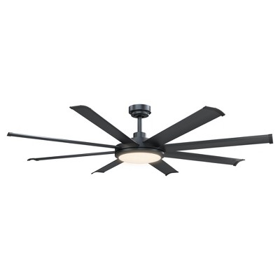Parrot Uncle 60 Inch Modern Black LED Ceiling Fan with Lights and Remote Control