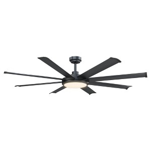Parrot Uncle 60 Inch Modern Black LED Ceiling Fan with Lights and Remote Control - 1 of 4