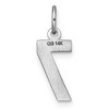 Black Bow Jewelry 14k White Gold, Varsity Collection, Small D/C Pendant, Number 7 - 3 of 4