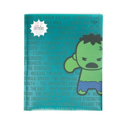 Marvel Hulk Yoobi™ Plastic Folder with Prongs 2 Pocket Green