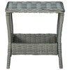 vidaXL Patio Table Light Gray 17.7 in.x17.7 in.x18.3 in. Poly Rattan - 2 of 4
