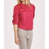 Women's Nima Half Sleeve Ruffle Neck Button Blouse - Another Love - 3 of 4