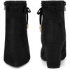 Perphy Women's Pointed Toe Bow Chunky Heel Ankle Boots - 2 of 4