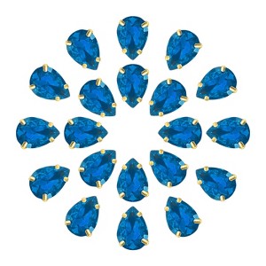Unique Bargains Glass Craft Embellishments Flat Back Four Claws Teardrop Gems 20 Pcs - 1 of 4