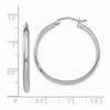 Black Bow Jewelry 2.75mm x 30mm Polished 14k White Gold Domed Round Hoop Earrings - 4 of 4