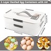 2 Layer Deviled Egg Containers with Lid, 36 Slots Tray Carrier with Handle and Injector Tool, Fridge Stackable Portable - 2 of 4