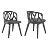 Set of 2 Nia Faux Leather and Wood Dining Chairs Gray/Black - Armen Living: Modern 30" High Back, Foam Padded Seat - 2 of 4