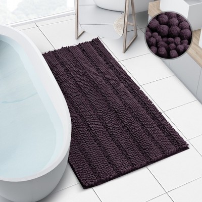 Plush Purple Chenille Microfiber Bath Rug