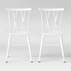 Set of 2 Becket Metal X Back Dining Chair White - Project 62™