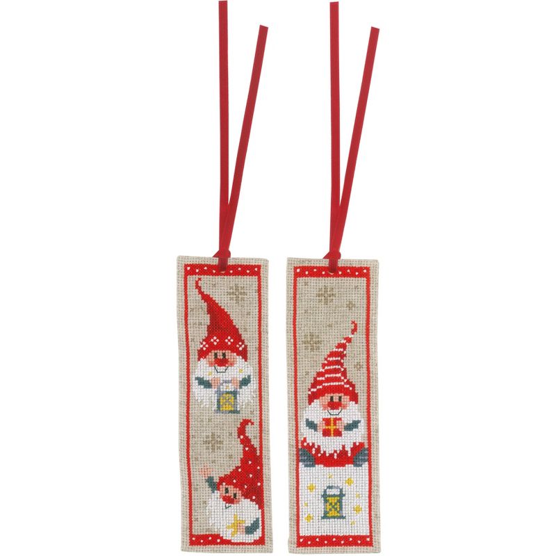 Vervaco Counted Cross Stitch Bookmark Kit 2.4"X8" 2/Pkg-Christmas Gnomes on Aida (14 Count), 1 of 6