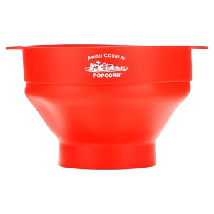 Amish Country Popcorn Silicone Microwave Popcorn Popper, Red, 4 Pieces - 1 of 3