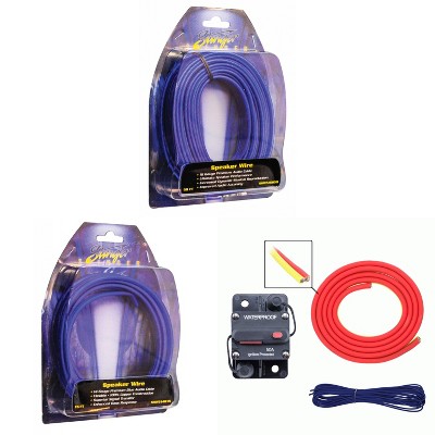 Metra MLAK8-20 50 Amp Breaker 8GA Tinned Pure Copper 20 foot Marine Wiring Kit with 16GA Matte Blue 50ft and 14GA Matte Blue 15ft Tinned Oxygen-Fre...