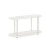 Furinno Modern 2-Tier Oval Side Table Accent End Table Entryway Table for Living Room Bedroom Home Decor,White - 3 of 4