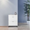 Okak Ventilated Shoe Cabinet with 3 Flip Doors & Adjustable Shelves, Freestanding Wooden Shoe Organizer with Anti-Tip Device for Entryway - 2 of 4