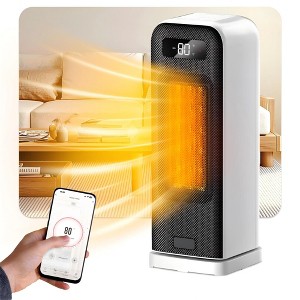 HEATDAZ Smart Space Heaters Indoor Use, 1500W Portable Heaters with Remote&APP Contorl, PTC Ceramic Heater 12H Timer, Overheat Protection - 1 of 4